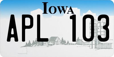 IA license plate APL103