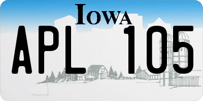IA license plate APL105