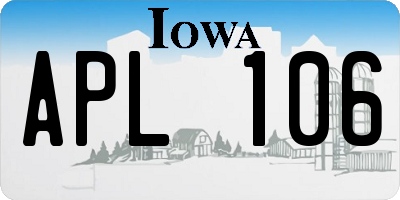 IA license plate APL106