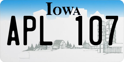 IA license plate APL107