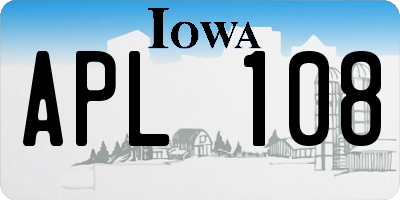 IA license plate APL108