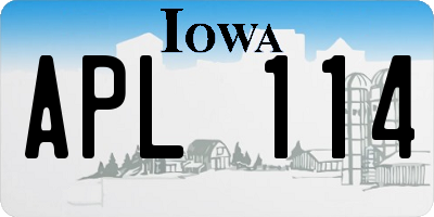IA license plate APL114