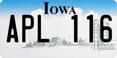 IA license plate APL116