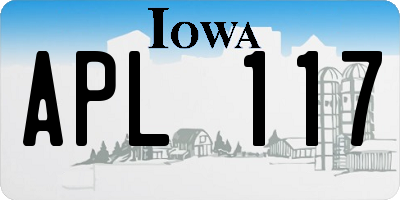 IA license plate APL117