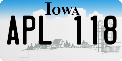 IA license plate APL118
