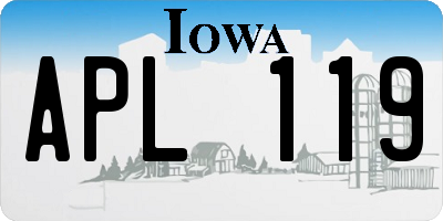 IA license plate APL119