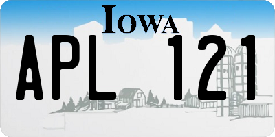 IA license plate APL121