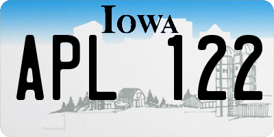 IA license plate APL122
