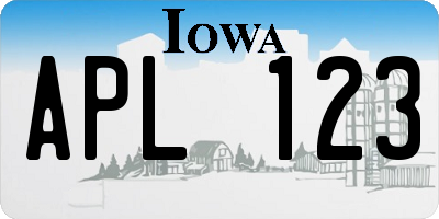 IA license plate APL123