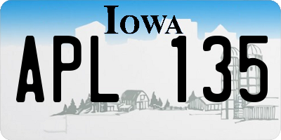 IA license plate APL135