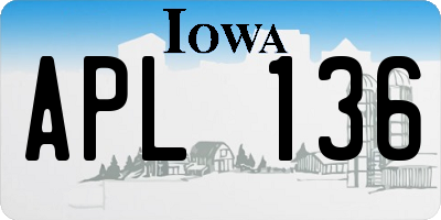 IA license plate APL136