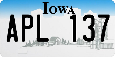 IA license plate APL137