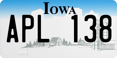 IA license plate APL138