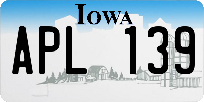 IA license plate APL139