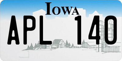 IA license plate APL140