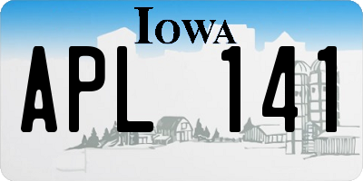 IA license plate APL141
