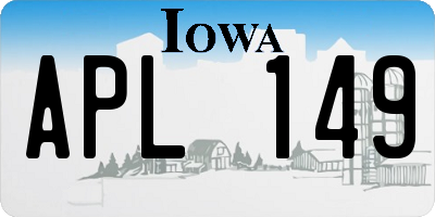 IA license plate APL149