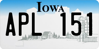 IA license plate APL151