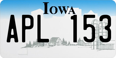 IA license plate APL153