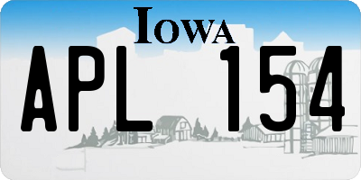 IA license plate APL154