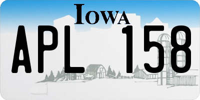 IA license plate APL158