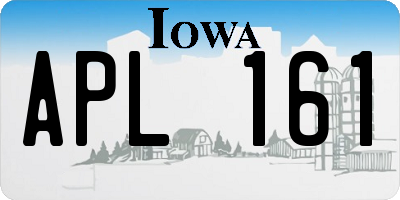 IA license plate APL161