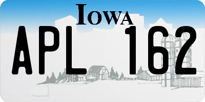 IA license plate APL162