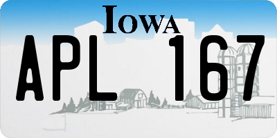 IA license plate APL167