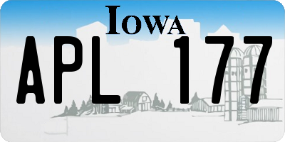 IA license plate APL177