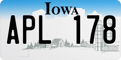 IA license plate APL178