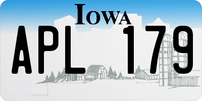 IA license plate APL179