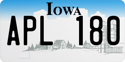 IA license plate APL180