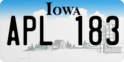 IA license plate APL183