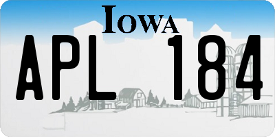 IA license plate APL184