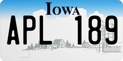 IA license plate APL189