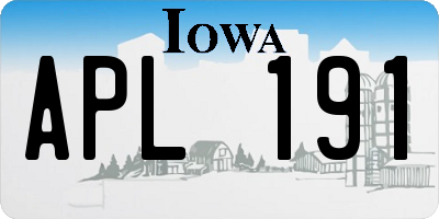IA license plate APL191