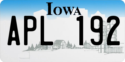 IA license plate APL192