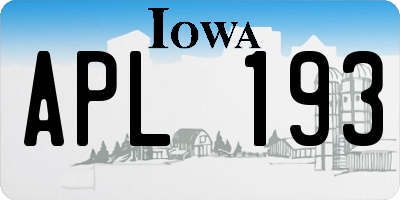 IA license plate APL193