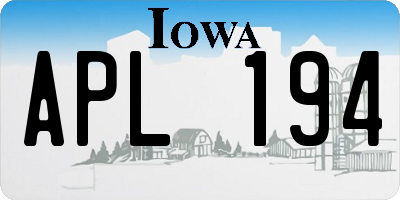 IA license plate APL194