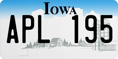 IA license plate APL195
