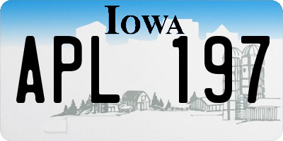 IA license plate APL197