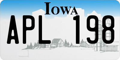 IA license plate APL198