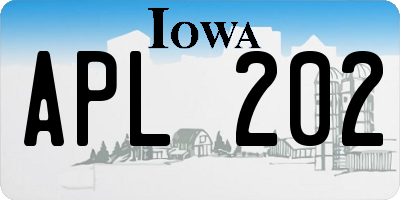 IA license plate APL202