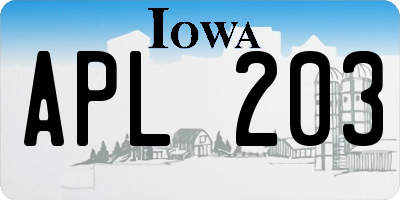 IA license plate APL203