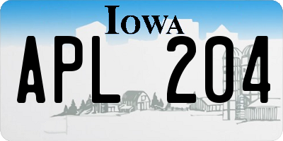 IA license plate APL204