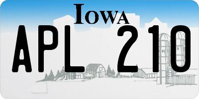 IA license plate APL210