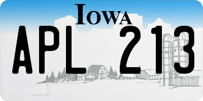 IA license plate APL213