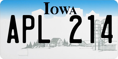 IA license plate APL214