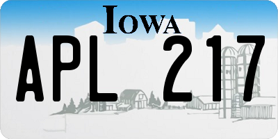 IA license plate APL217