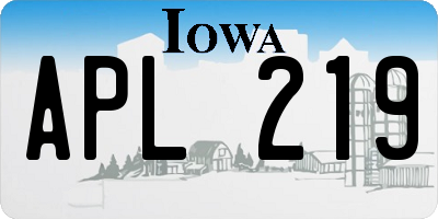 IA license plate APL219